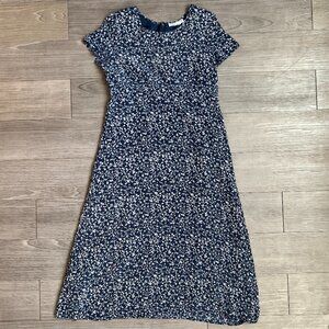 Vtg 90s Bridgewater Classics Empire Waist Silk Floral Maxi Dress Size 8P